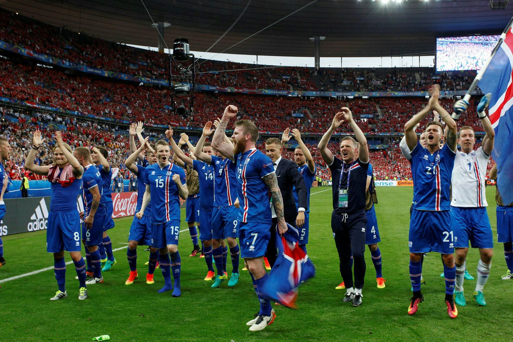 Ísland lék tvo leiki á Stade de France á EM …