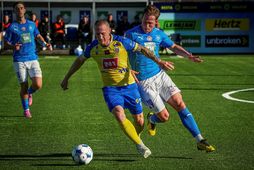 Marcel Römer og Alex Þór Haukssson í baráttunni í dag.