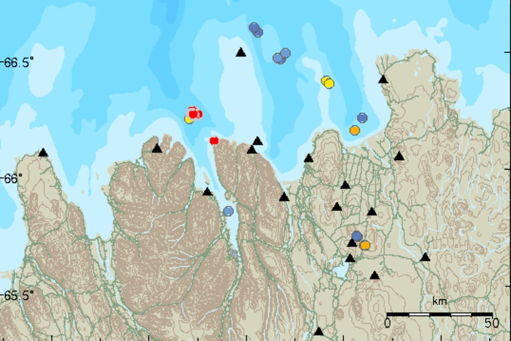 Sá stærsti hingað til í dag mældist 2,9 stig.