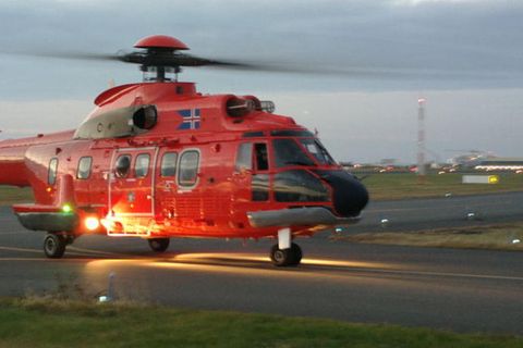 The National Coastguard helicopter is on its way to Reynisfjara beach