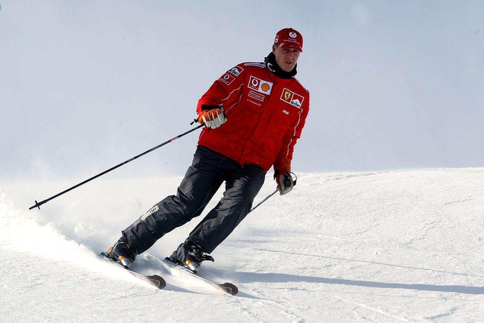 Michael Schumacher á skíðum.