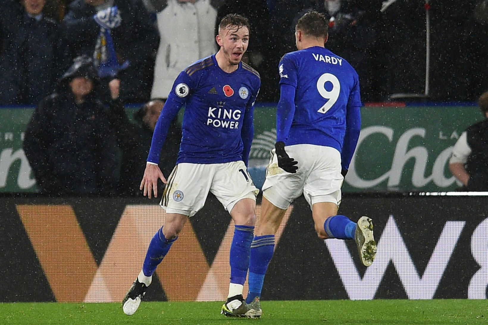 James Maddison og Jamie Vardy sáu um Arsenal í dag.