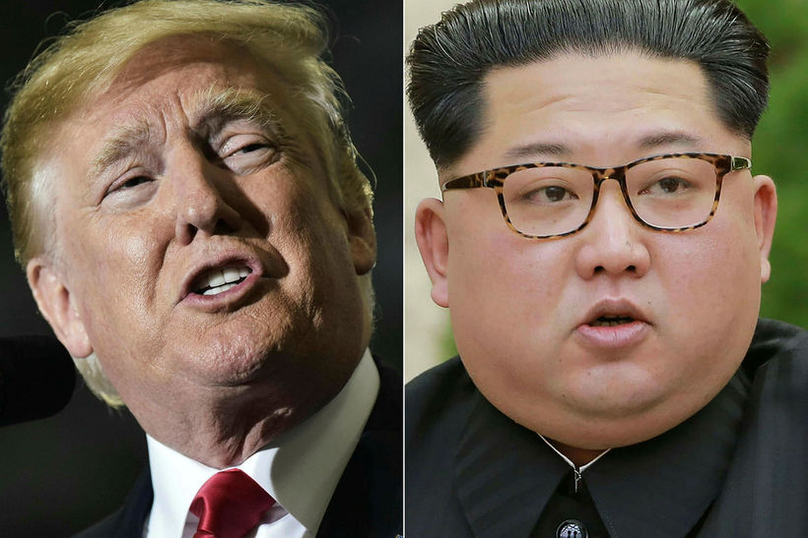 Donald Trump og Kim Jong-un á samsettri mynd.