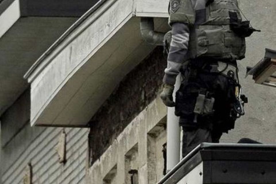 Aðgerðir belgísku lögreglunnar á Rue Delaunoy í Molenbeek