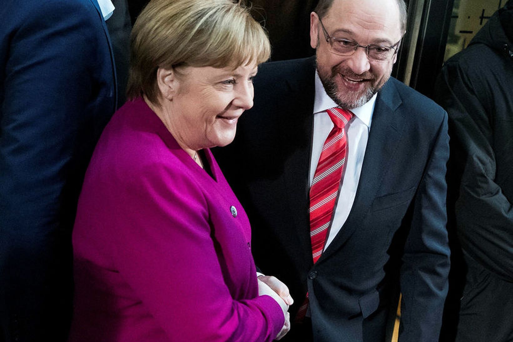 Angela Merkel kanslari og Martin Schulz, formaður Jafnaðarmanna.