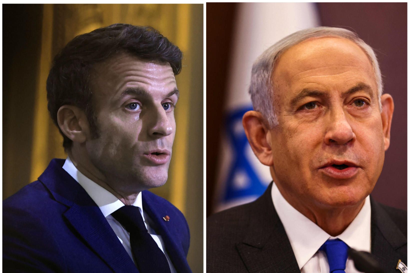 Emmanuel Macron og Benjamin Netanyahu ræddu saman í síma í …