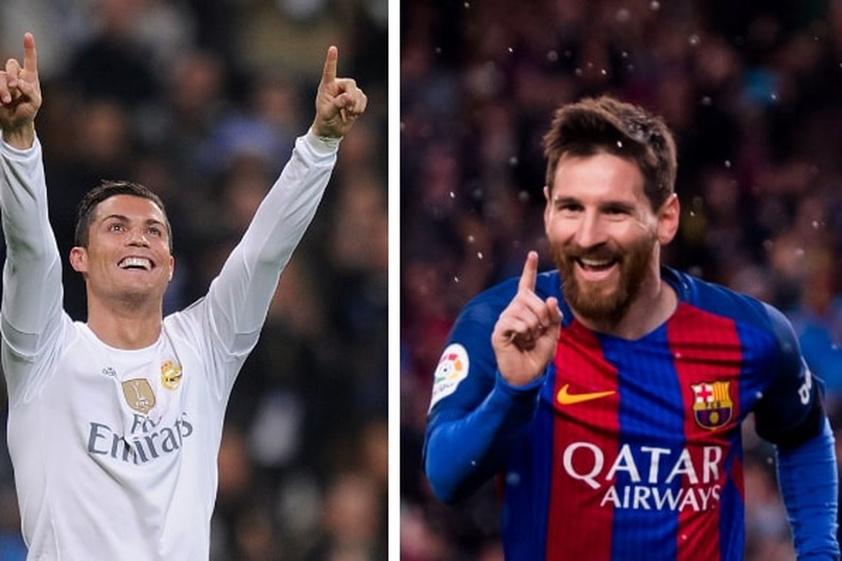 Cristiano Ronaldo og Lionel Messi. Tveir bestu fótboltamenn veraldar.