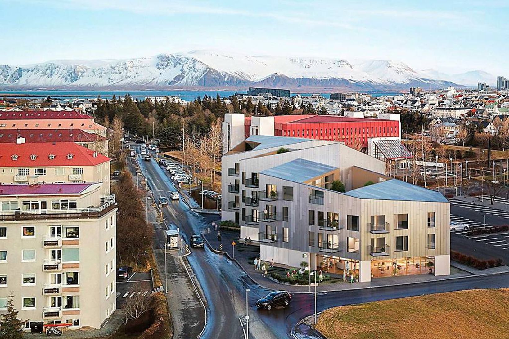 Fyrstu drög að byggingunni sem stendur til að reisa á …