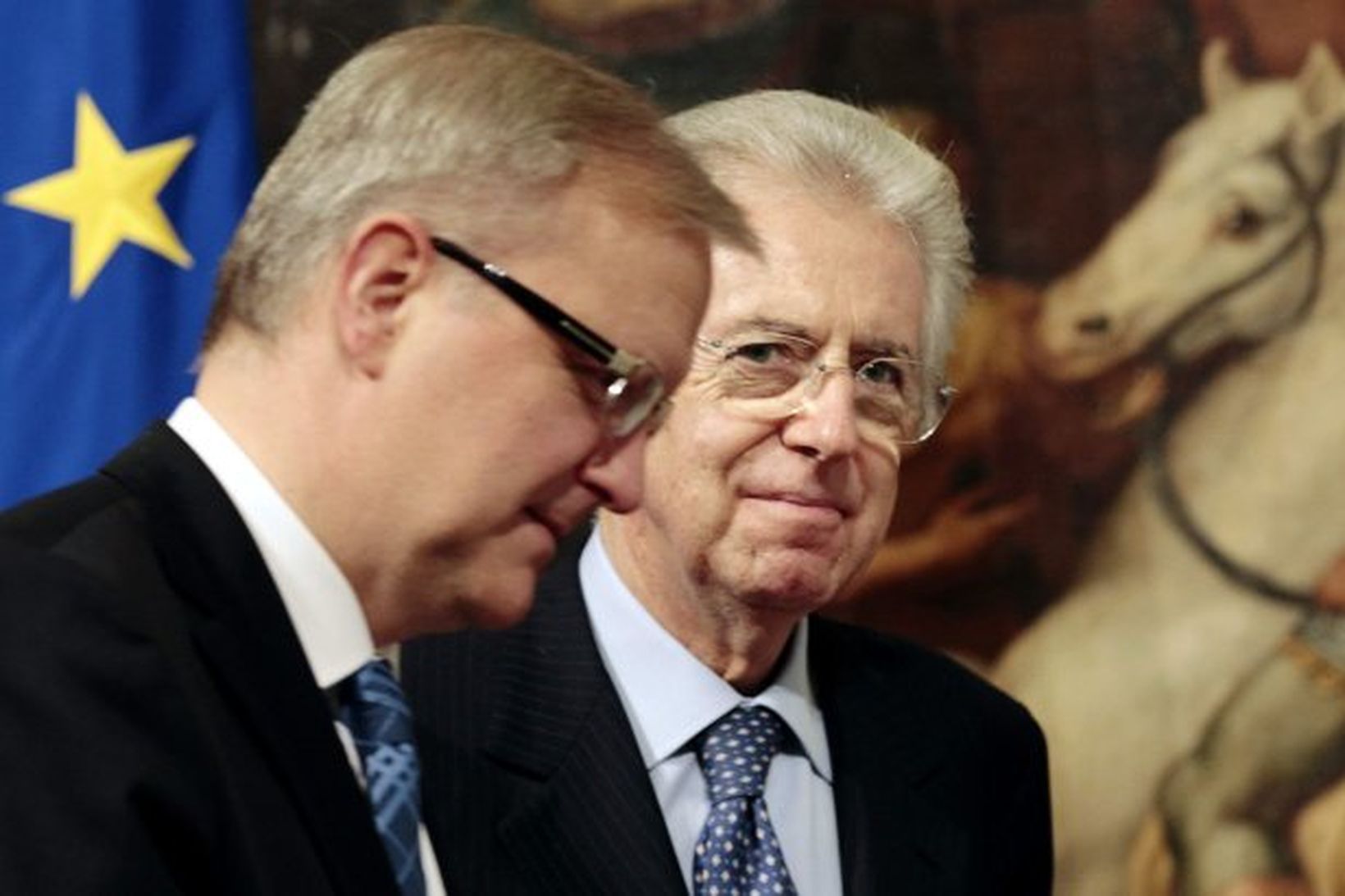 Olli Rehn og Mario Monti.