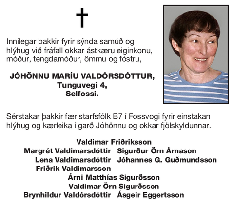 Jóhönnu Maríu Valdórsdóttur,