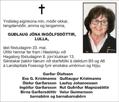 Guðlaug Jóna Ingólfsdóttir, Lulla,