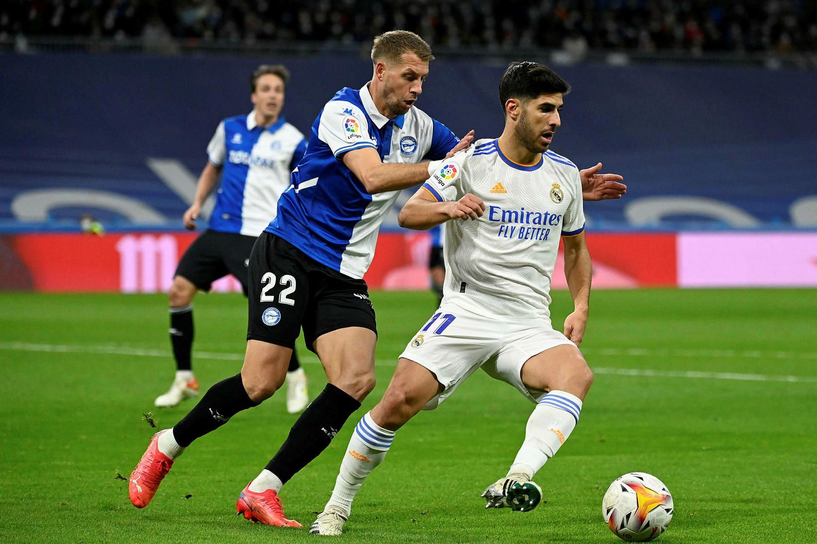 Marco Asensio skoraði fyrsta mark leiksins fyrir Real Madrid.