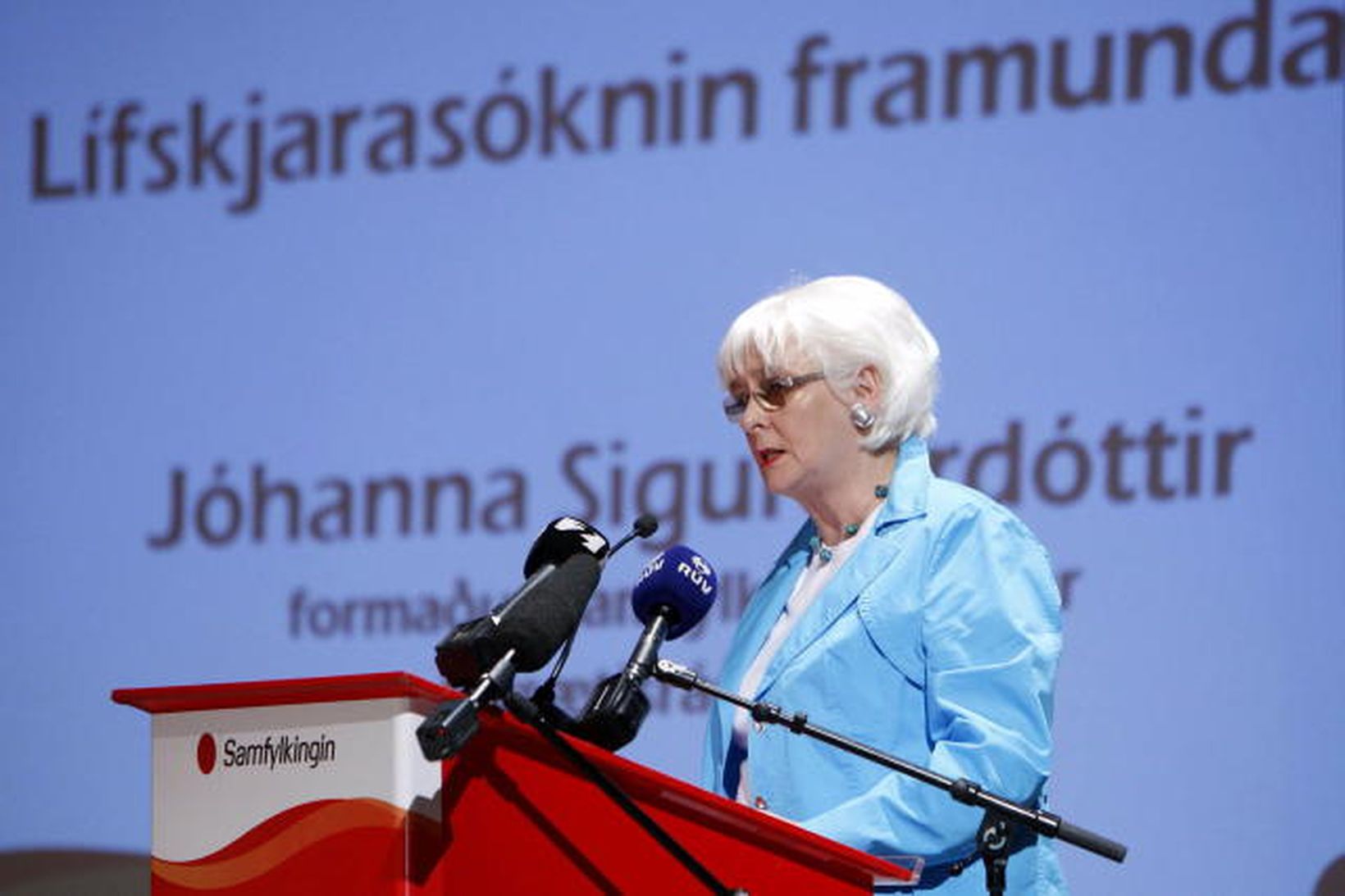 Jóhanna Sigurðardóttir formaður Samfylkingarinnar.