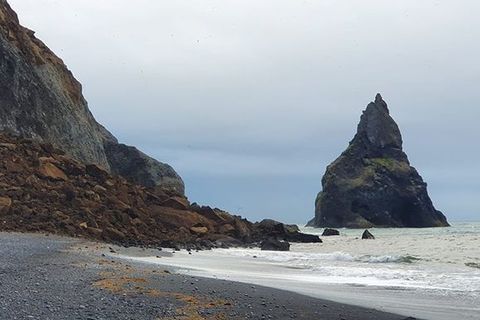 The picture was taken early this morning on Reynisfjara beach, where the landslide occurred.