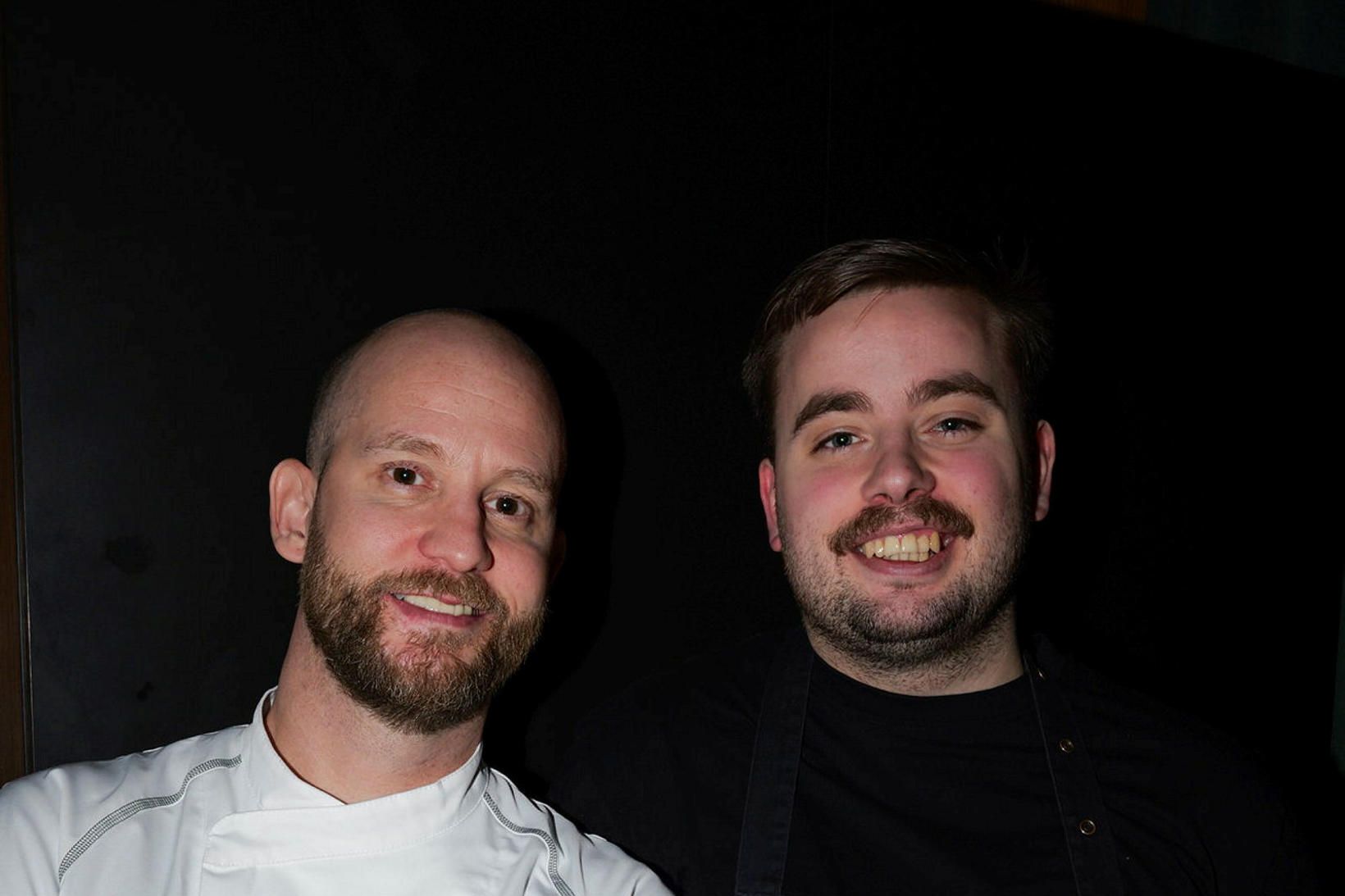Mattias Bratt og Ari Jónsson voru glaðir með fyrsta kvöldið …