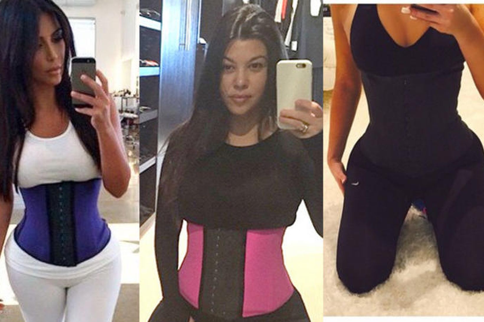Kardashian-systurnar stunda „waist training“ grimmt.