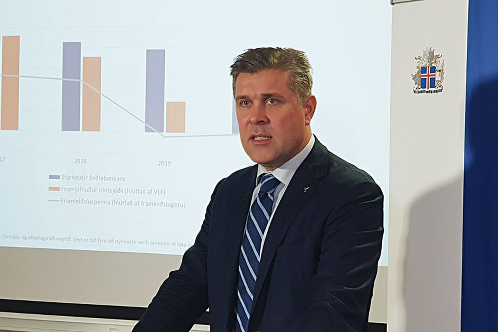 Bjarni Benediktsson fjármálaráðherra kynnir fjárlagafrumvarpið fyrir árið 2020.