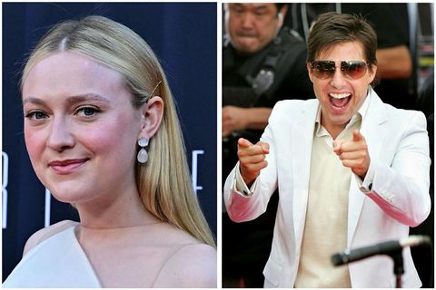 Leikkonan Dakota Fanning og Leikarinn Tom Cruise í banastuði.