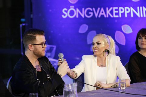Svala and her team answer questions following her win at Iceland's preliminary contest on Rúv last night.