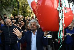 Beppe Grillo, leiðtogi Fimm stjörnu hreyfingarinnar á Ítalíu.