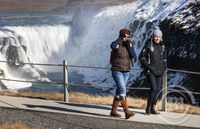 Ferðamenn við Gullfoss