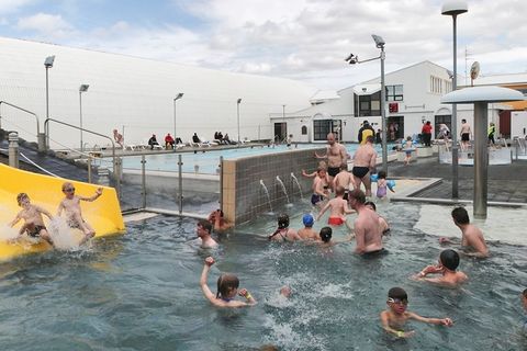 Jaðarsbakkalaug swimming pool in  Akranes, South West Iceland.