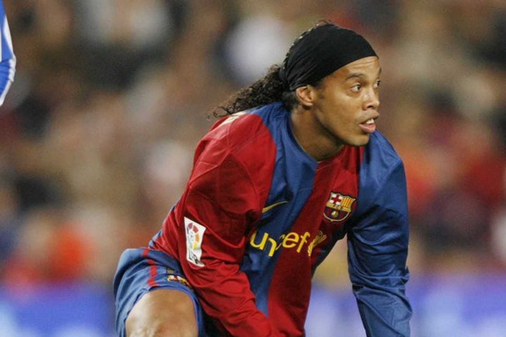 Ronaldinho gerði garðinn frægan með Barcelona.