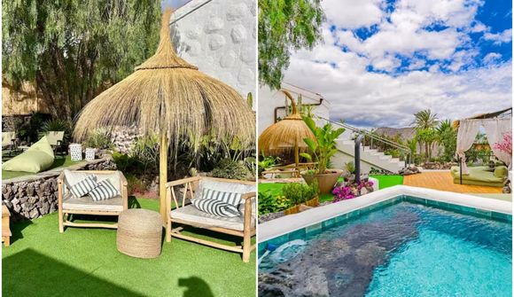 Rosalegt útisvæði í húsi á Tenerife