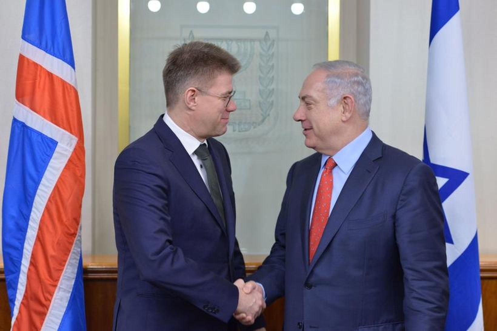 Gunnar Bragi Sveinsson og Benjamin Netanyahu.