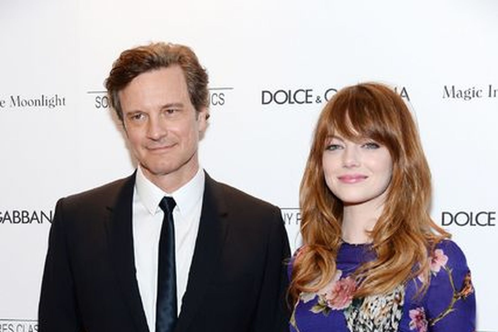 Colin Firth og Emma Stone á frumsýningu Magic In The …