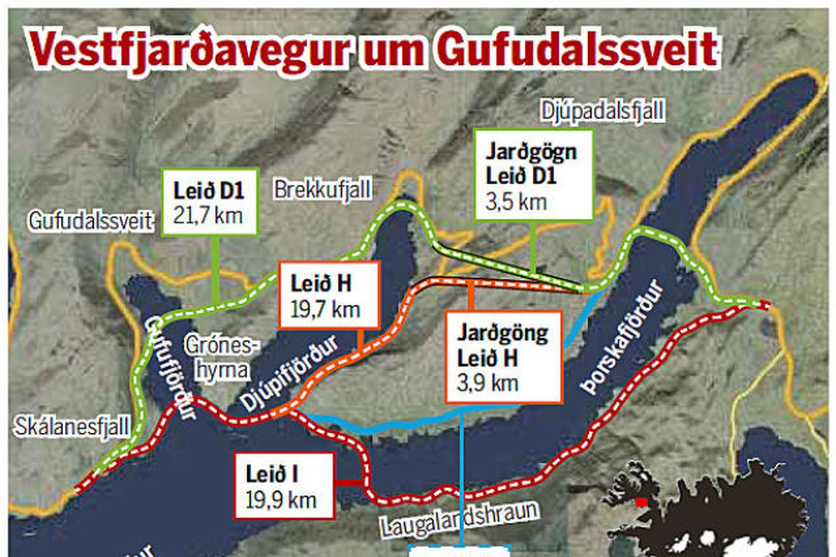 Vestfjarðavegur um Gufudalssveit.