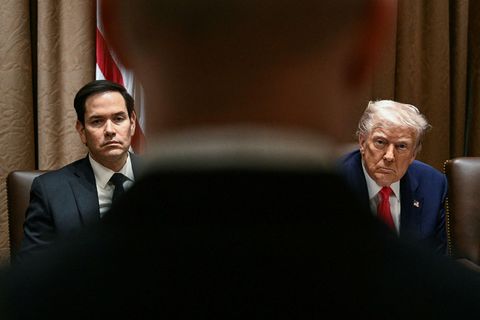 Marco Rubio ásamt Donald Trump.