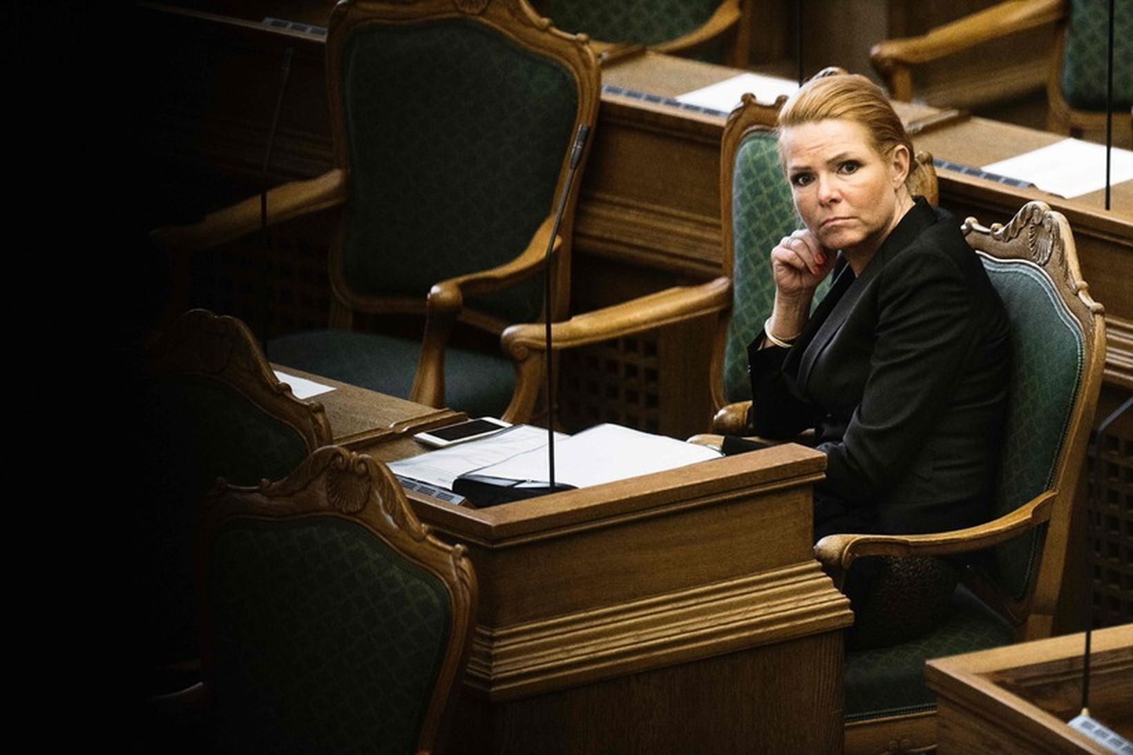 Inger Støjberg, ráðherra innflytjendamála í minnihlutastjórn mið- og hægriflokksins Venstre, …