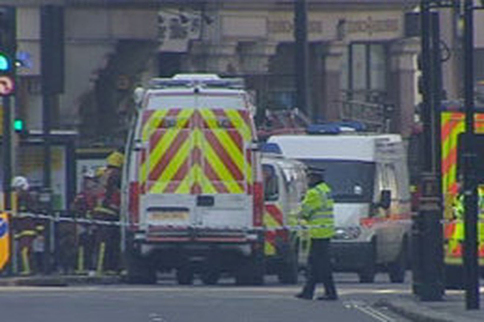 Sjónvarpsmynd frá Sky News frá Victoria Street í London í …