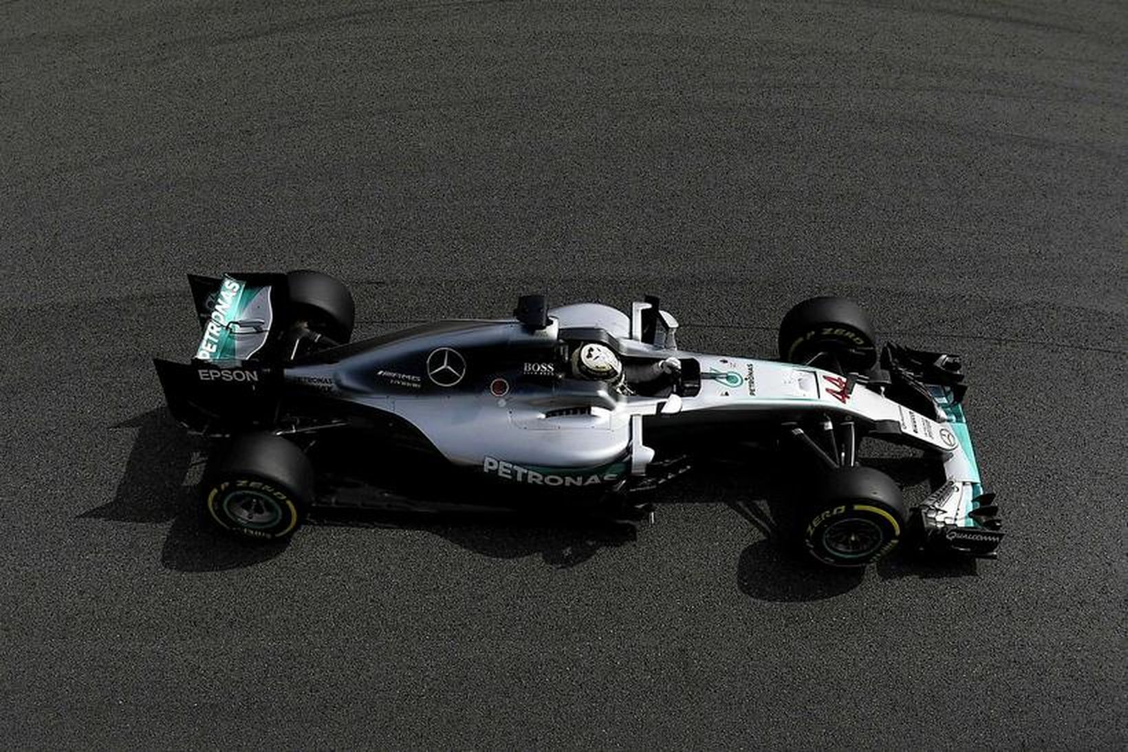 Lewis Hamilton á seinni æfingu dagsins í Monza.