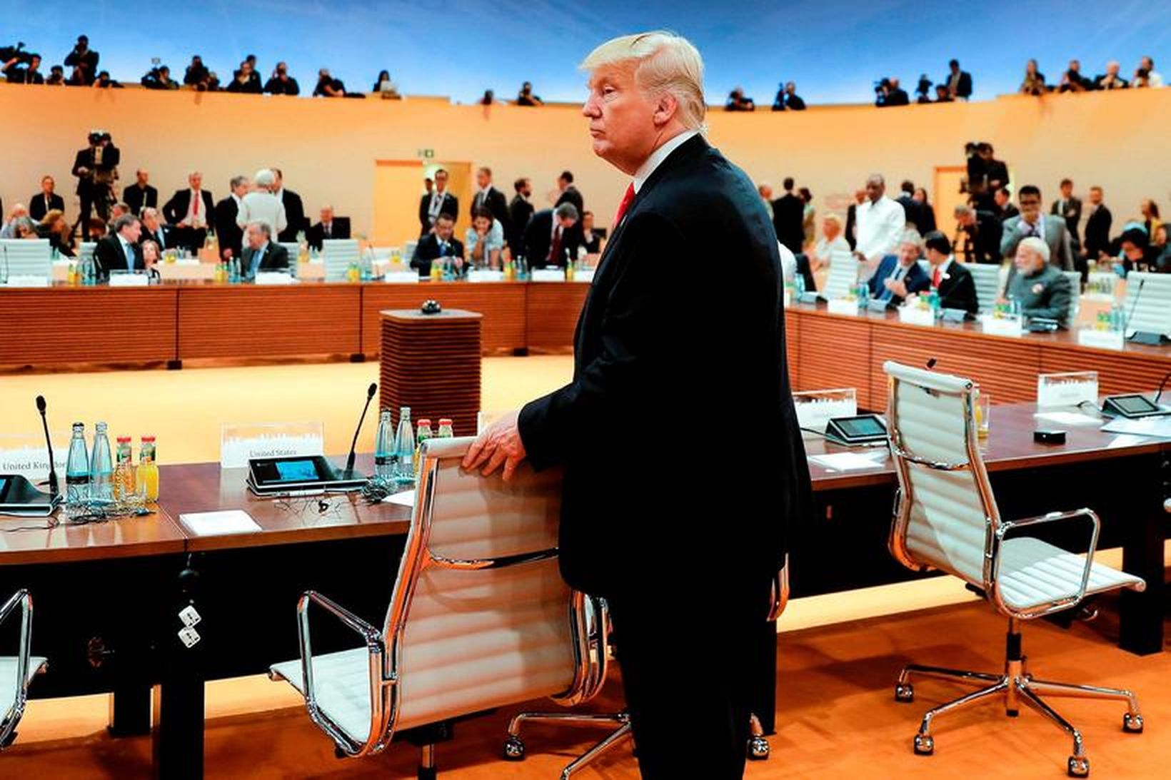 Trump á fundi G20-ríkjanna í Hamborg í dag.