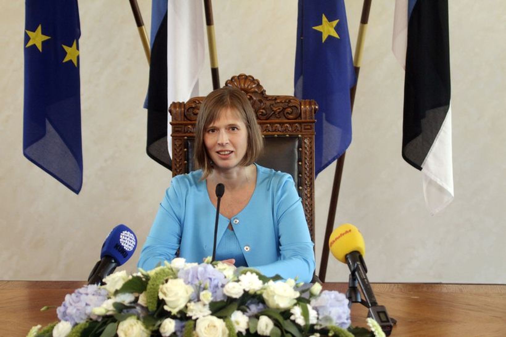Kersti Kaljulaid er fyrsti kvenkyns forseti Eistlands.