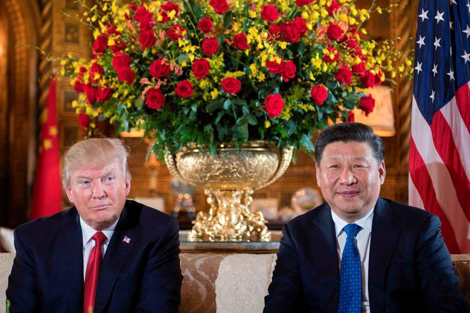 Donald Trump og Xi Jinping.