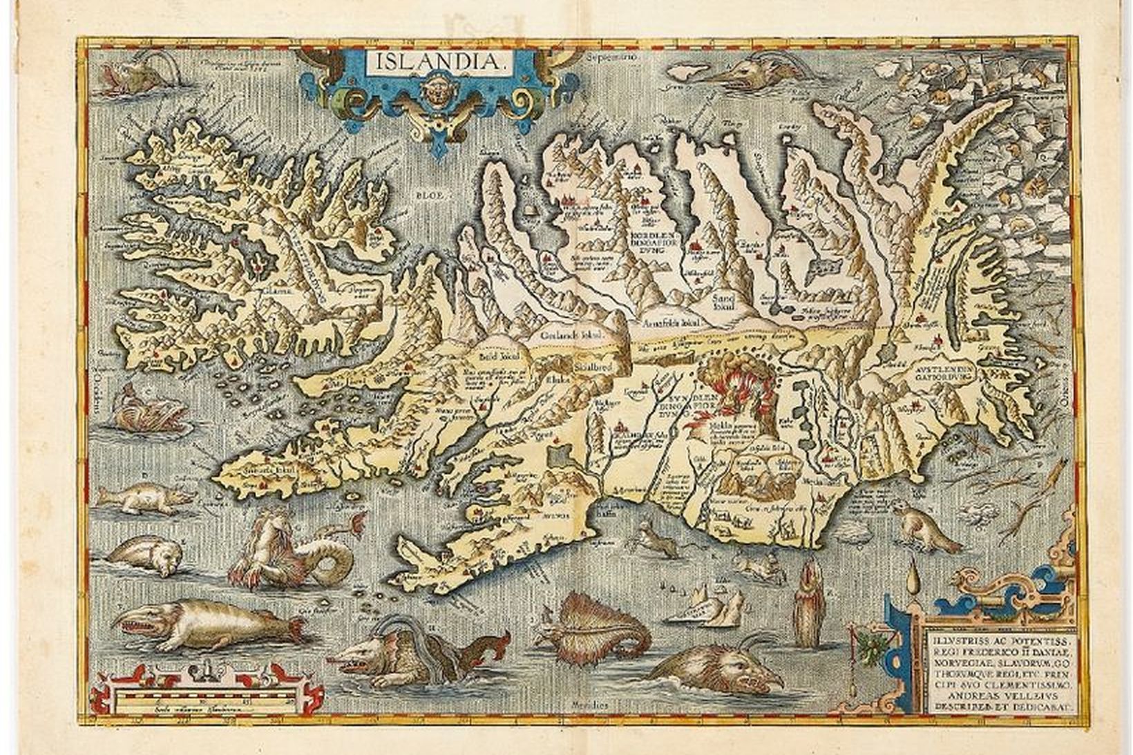 Íslandskort frá árinu 1595.