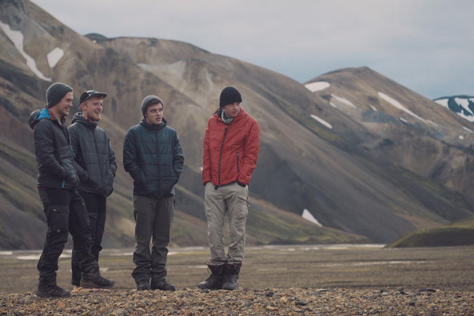 Félagarnir í gönguhópnum The Coldest Crossing á ferðalaginu. Þrisvar var …