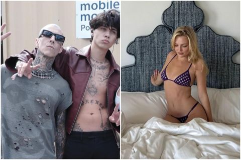 Travis Barker, London Barker og Skyla Sanders.