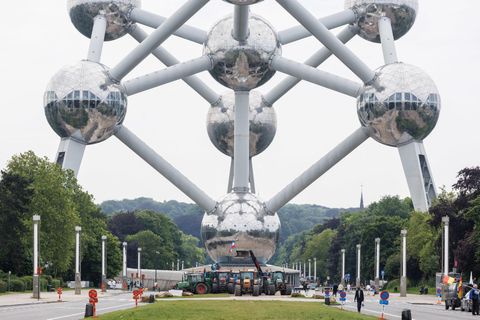 Mannvirkið Atomium í Brussel.