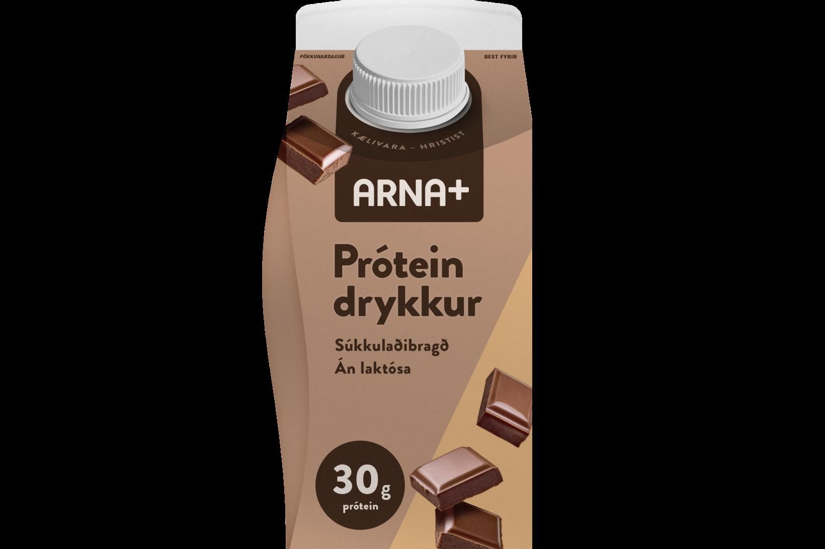 Innköllun Örnu miðast við Arna+ próteindrykki með súkkulaðibragði, jarðaberjabragði og …