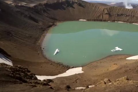 The crater Víti in the highlands captured by The Drone Master