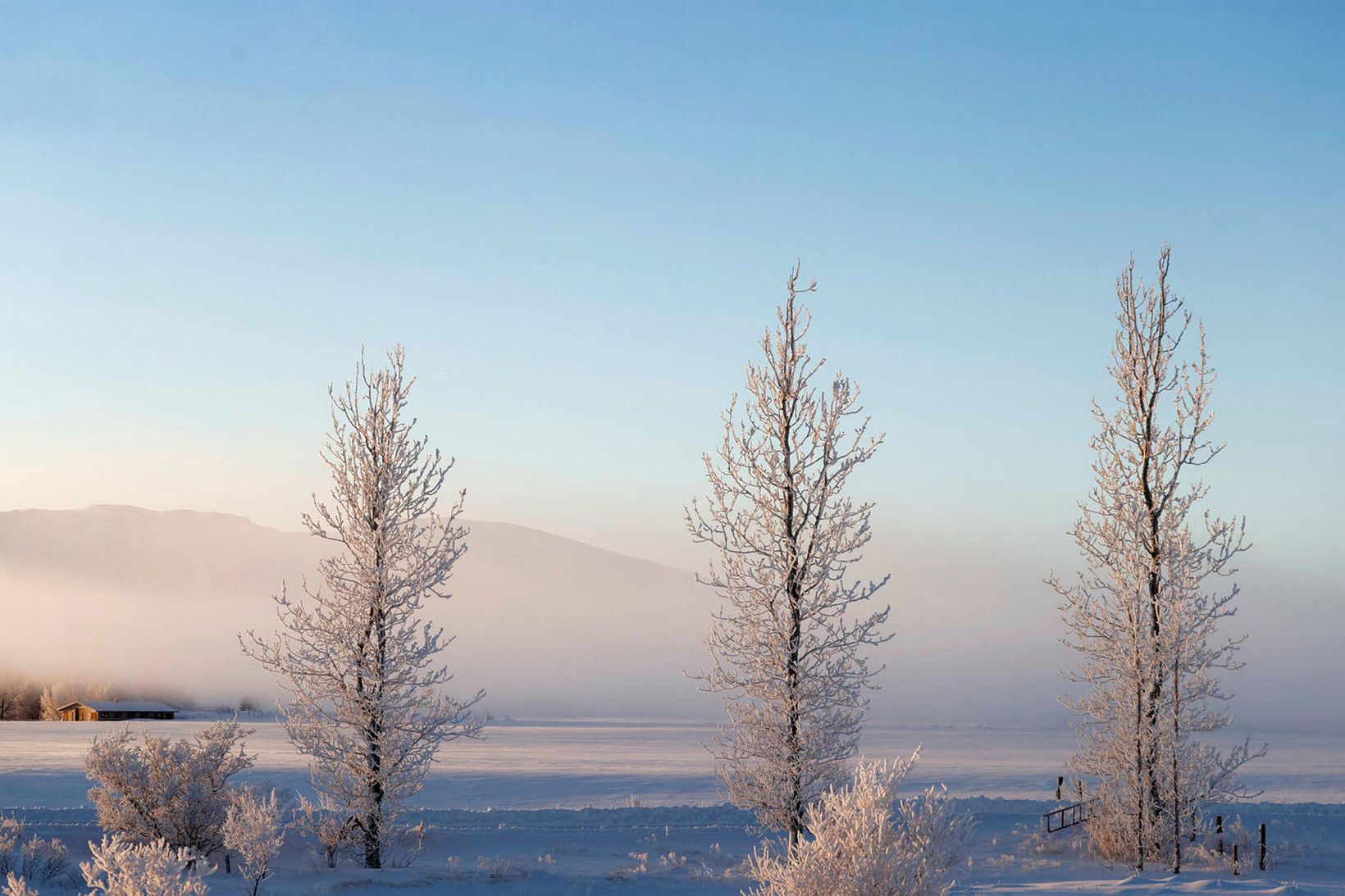 Í dag er frost yfirleitt 1 til 10 stig.