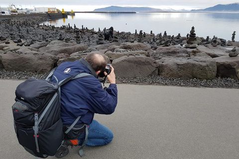 The latest tourist craze in Reykavik began on Tuesday, building these things on the shoreline.
