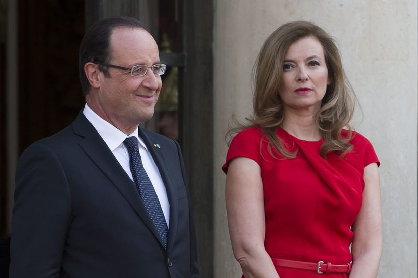 Francois Hollande ásamt kærustu sinni Valérie Trierweile.