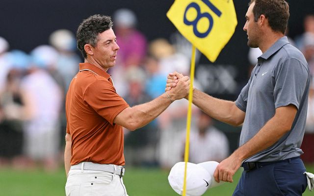 Rory McIlroy og Scottie Scheffler spiluðu saman á öðrum hring PGA meistaramótsins í gær.
