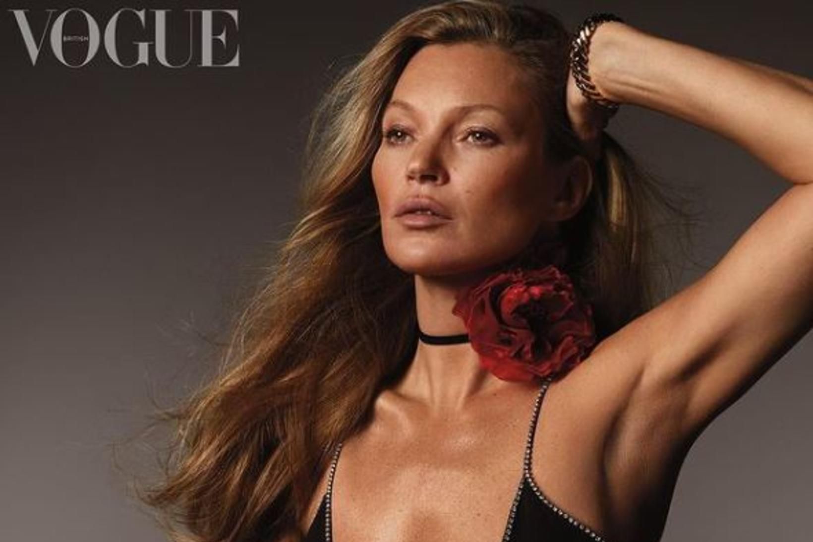 Kate Moss er á forsíðu breska Vogue.