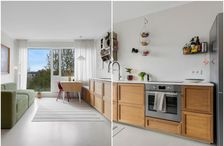 Íbúðin er á eftirsóttum stað við Kleppsveg í Reykjavík.